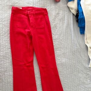 RED FLARE JEANS